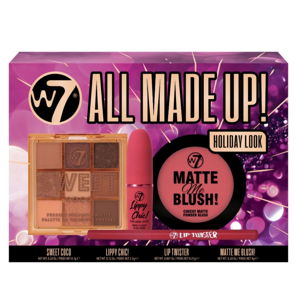 NEW W7 All Made Up Holiday Look Collection Gift Set, 4CT